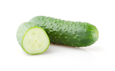 Fresh Cucumbers on white