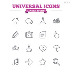 Universal linear icons set. Thin outline signs. Vector