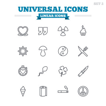 Universal linear icons set. Thin outline signs. Vector