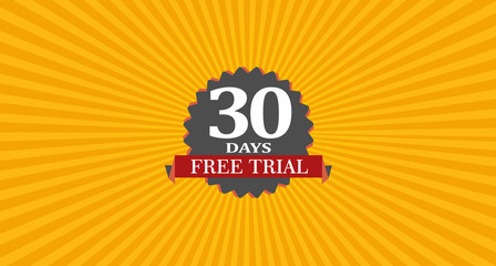 30 Days Free Trial Banner with Badge EPS