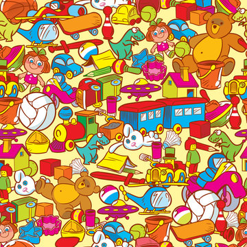 Pattern with childish toys