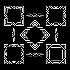 Set of calligraphic decorative elements for design or monograms