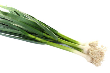 Bundle onions on a isolated white background 