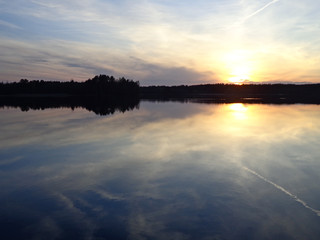 Summer sunset on the lake
