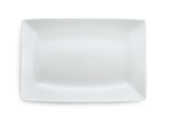 White empty rectangular plate