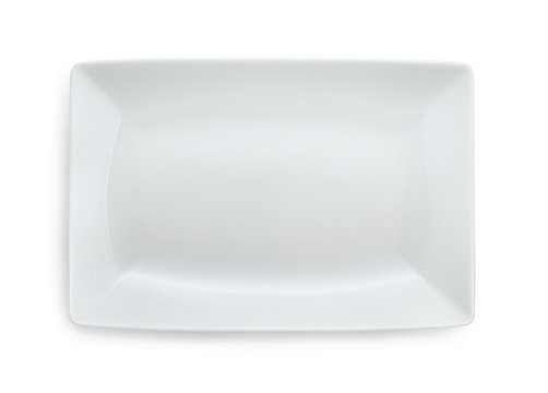 White empty rectangular plate