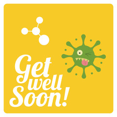 get well soon over color background