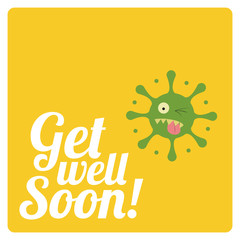 get well soon over color background