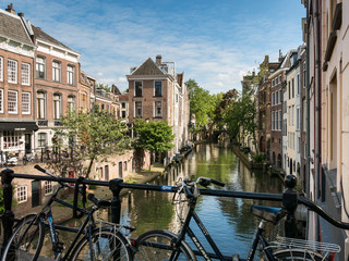 Oudegracht canal and bikes, Netherlands