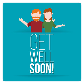 get well soon over color background