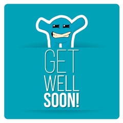 get well soon over color background