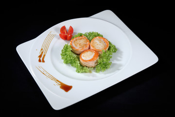 scallop dish with vegetables