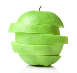 Sliced apple isolated on white