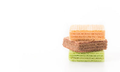 colorful wafer on white background