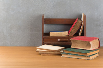 old books on the mini old shelf