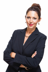Confident Businesswoman Against White Background