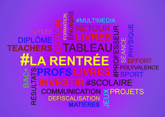 Obraz premium Rentrée des classes nuages de mots rentrée scolaire 