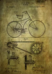 Fotobehang Bicycle patent from 1890 © chris2766
