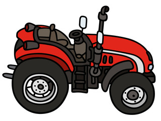 Red tractor / hand drawing, not a real type