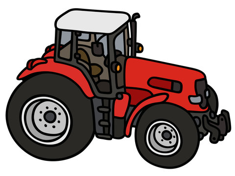 Red tractor / hand drawing, not a real type