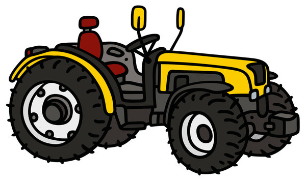 Yellow tractor / hand drawing, not a real type
