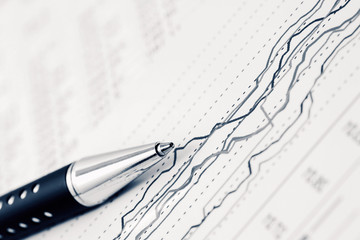 Fototapeta premium Financial graphs and charts