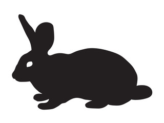 black silhouette of rabbit