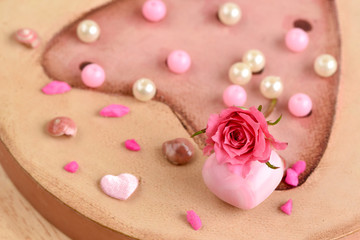 Pink Roses and Rose Soap Heart (Spa aromatherapy).