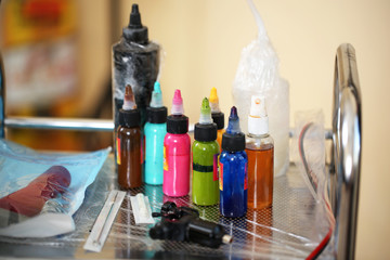 Work place of tattoo master