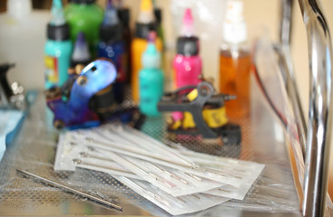 Work place of tattoo master