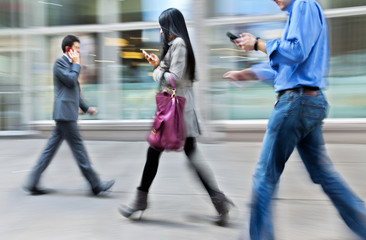 group of business people in the street