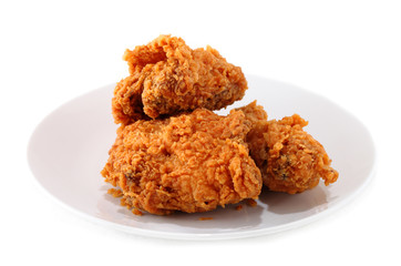 plenty fried chicken in white plate