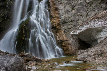 Fototapeta na wymiar Abkhazia, a beautiful Gegsky waterfall.