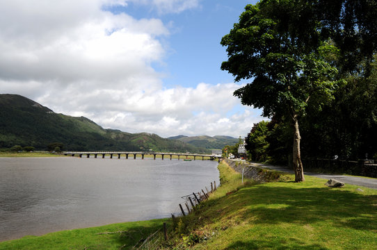 The Mawddach Trail at Penmaenpool near Dolgellau in Snowdonia.