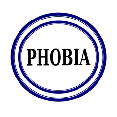 PHOBIA black stamp text on white backgroud