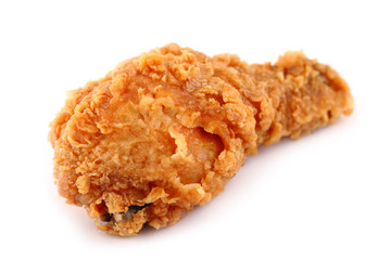 fried chicken drumsticks on white background