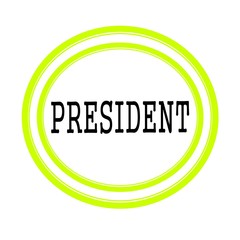 PRESIDENT black stamp text on white