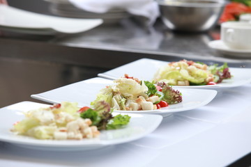 Food on white plate