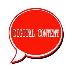 DIGITAL CONTENT white stamp text on red Speech Bubble