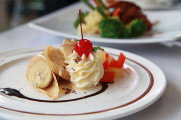 Food on white plate