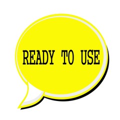 READY TO USE black stamp text on yellow Speech Bubble