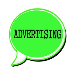 ADVERTISING black stamp text on green Speech Bubble