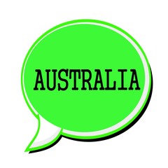 AUSTRALIA black stamp text on green Speech Bubble