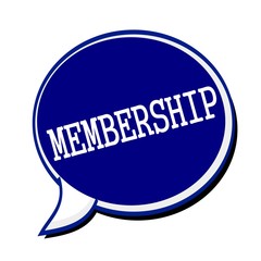Membership white stamp text on blueblack Speech Bubble