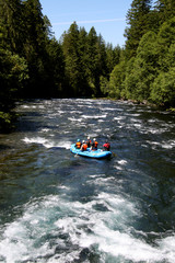 white water river rafting in a raft