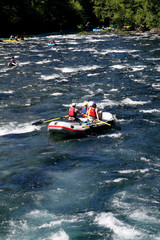 Fototapeta premium white water river rafting in a raft