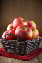 Red apples in basket