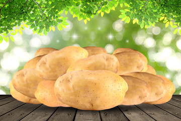 potato on wood
