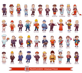 Vector set of business people, such as policeman, doctor, worker