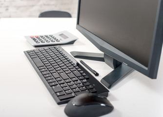 close up of a desktop computer